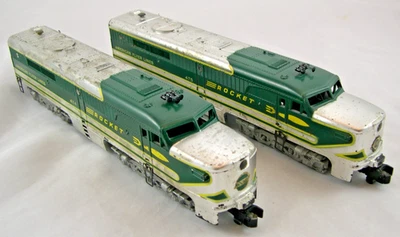 Gilbert American Flyer S Gauge Chrome 474-475 Rocket ALCO PA-1 AA Diesels 1953 - Image 1 of 4