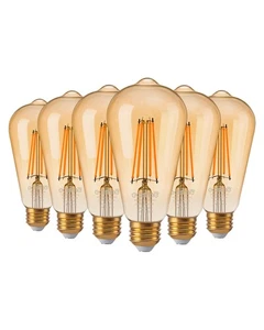 6 Pack Vintage LED Edison Bulbs 8W Equivalent 60W, ST64 Dimmable Led Light Bu... - Picture 1 of 8
