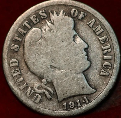 1914-S San Francisco Mint Silver Barber Dime - Image 1 of 2