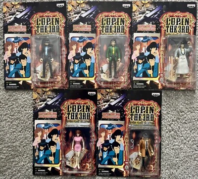 Lupin the 3rd Action Figure Collection Complete Set of 5 BANDAI 1998 Japan  RARE - Image 1 of 4