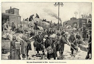 E.Sturtevant Kriegsmaler * War Artist * 1.WK Etappenbahnhof im Osten - Bild 1 von 1