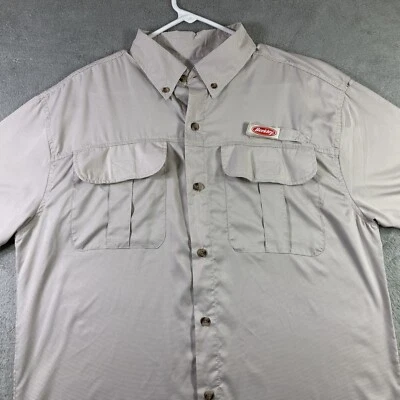 Camisa Berkeley Adulto Mediana Marrón Pesca Exterior Ventilada Abotonada SS Hombres Foto 1 de 4