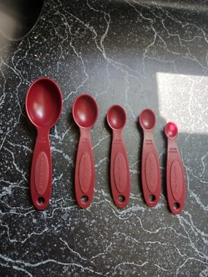 Nordic Ware Bundt Measuring Spoons Set of 5 Maroon - Image 1 of 4