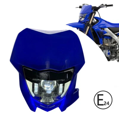 Para Yamaha WR250F WR450F 2020-2024 con máscara carenado azul faros LED motor DRL Foto 1 de 4