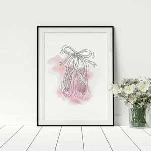 Ballerina Schuhe Poster für weibliches Kinderzimmer Wandbilder für Schlafzimmer - Bild 1 von 5