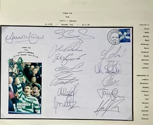 SCOTTISH LEAGUE CUP FINAL 2000 : ABERDEEN 0 CELTIC 2 SIGNED BY 13 CELTIC PLAYERS - Picture 1 of 1