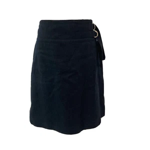 Ann Taylor Linen Blend Blue Denim Look Skirt Faux Wrap Size 4 NWT $89 - Picture 1 of 10