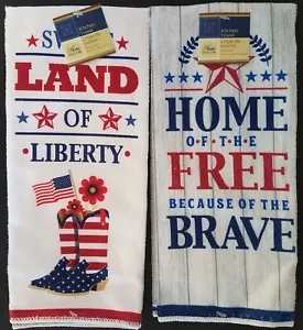 Asciugamani Patriottici 1/Pk, Seleziona 'Casa dei Liberi' o Sweet Land Liberty' - Foto 1 di 3