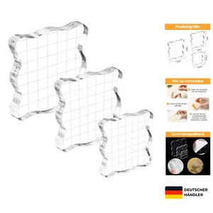 3 Stück DIY Stempelblock Set, Clear Acrylblock Stempelset, 2,5/5/7,5cm Acryl ... - Bild 1 von 9