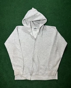 Vintage 90s Lee Kids XL Youth Full Zip Gray Minimalist Blank Sweatshirt - Picture 1 of 10
