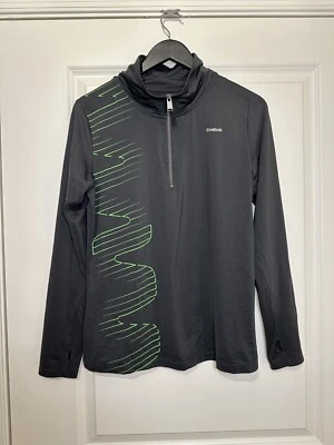 Женский спортивный пуловер Reebok на четверть молнии черный размер большой - Изображение 1 из 4