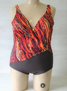 Damen Badeanzug in Wickeloptik Vorderfutter Goldschließe Cup B + E Softcups C - Bild 1 von 7