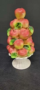 Cesta de frutas de cerámica esmaltada vintage años 60 Topiary Ardco Japón pequeñas manzanas - Imagen 1 de 9