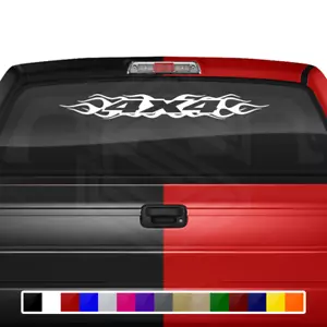#100 4X4 Decal Sticker Windshield Window Vinyl Graphic Banner Truck Flame Design - Foto 1 di 8