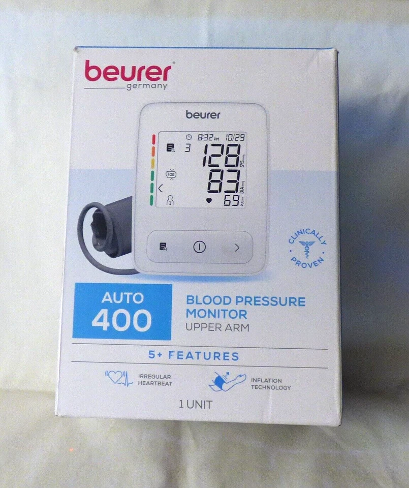 Beurer North America BM72 400 Upper Arm Blood Pressure Monitor Large Cuff White