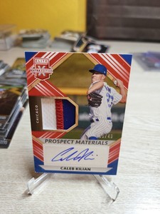 Caleb Kilian 2022 Elite Extra Edition Prospect Materials Autograph Red # /49