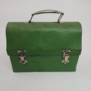 Fiambrera vintage American Thermos Company cubo superior cúpula de metal verde con estrella - Imagen 1 de 8