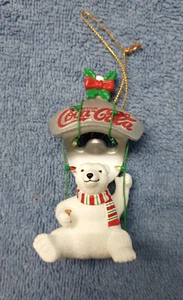 1995 Coca -Cola Polar Bear Bottle Opener Ornament Christmas - Picture 1 of 4