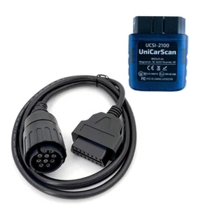 UniCarScan UCSI-2100 OBD2 Bluetooth Scanner for BimmerCode & MotoScan  W 10pin - Picture 1 of 10