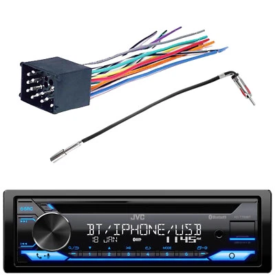 JVC KD-T720BT 1-DIN Bluetooth CD Receiver, Speaker Connector, Antenna Adapter - Image 1 of 4