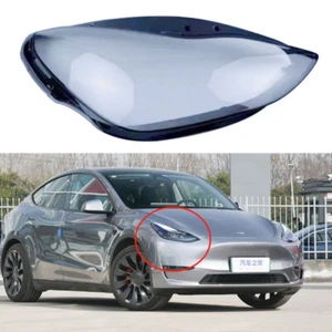 Right Front Headlight Lens Cover Shell Clear Glue For Tesla Model Y 2020-2024 - Picture 1 of 7