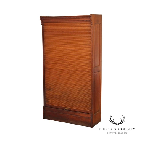 Globe Antique Oak Roll-Top Apothecary or Post Office File Cabinet Cover