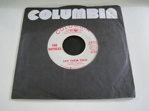 THE DUPREES / THE EXODUS SONG / LET THEM TALK / COLUMBIA PROMOTIONAL 45 RPM  - Picture 1 of 3