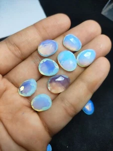 Opalite Egg-Shaped Checker Faceted Gemstone - Picture 1 of 7