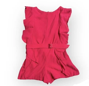 ZARA GIRLS sz 9/10t bright pink strawberry formal romper - Picture 1 of 8