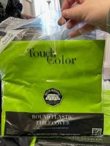 Touch Of Color Fresh Lime Octy-Round Plastic Table Cover 82" Party Supply New! - Picture 1 of 2