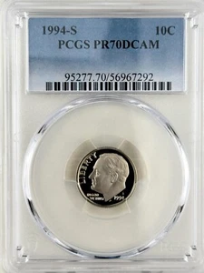 1994 S Dime PR 70 DCAM PCGS Roosevelt CLAD Top Grade - Picture 1 of 2
