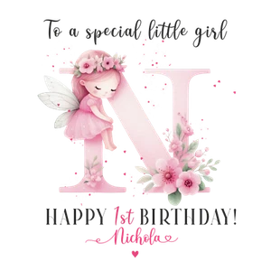Personalised Birthday Card Fairy Daughter Granddaughter Girl 1st 2nd 3rd 4th 5th - Picture 1 of 15