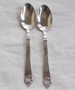 2 Frigast DANISH CROWN Sterling Silver 5 7/8" TEASPOON No Mono Denmark - Picture 1 of 14