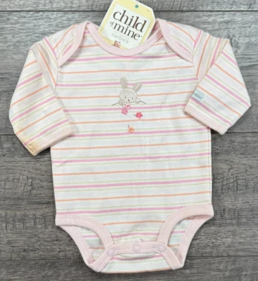 Ropa de bebé niña nuevo body vintage niño Mine Carter's prematuro a rayas conejito Foto 1 de 4