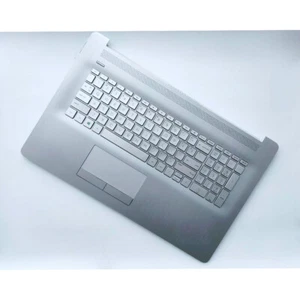 NEW For HP 17BY 17-BY 17-CA Palmrest Keyboard Backlit & Touchpad Silver US - Afbeelding 1 van 6
