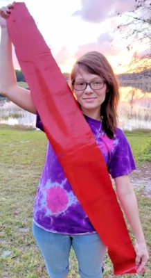 Artesanato de fantasia de píton couro pele de cobra Karung vermelho genuíno novo sem etiquetas - Imagem 1 de 4