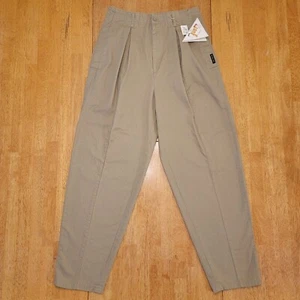 Vintage Khaki Pants Womens 11/12 Just Christina Made in Japan 28x29 Wide Leg NEW - Picture 1 of 24