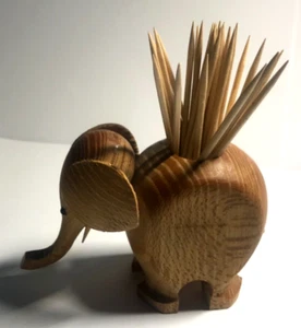 Elefanten - Holz - Figur als Zahnstocherhalter, 1965, neuwertig , aus D - Bild 1 von 5