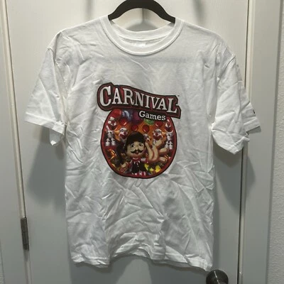 Carnival Games Shirt Youth Size Large White Short Sleeve Video Game Y2K Wii - Image 1 of 4