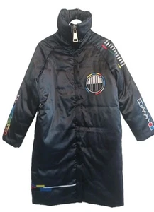 Women Long Puffer Jacket – Futuristic Design with Chinese Characters – Size 16 - Picture 1 of 12
