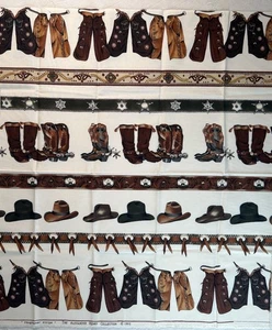 Fabric RARE 90s Alexander Henry Rough Wear Stripe Horseback Rider Attire 19 x 44 - Picture 1 of 10