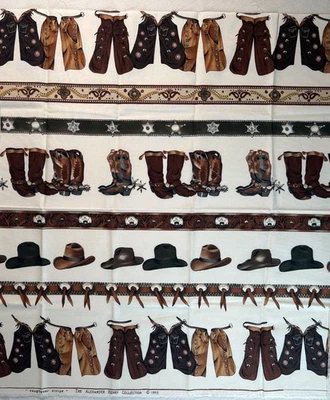 Fabric RARE 90s Alexander Henry Rough Wear Stripe Horseback Rider Attire 19 x 44 - Image 1 of 4