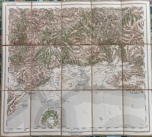 1880 CARTE ENTOILÉE XANTHI GRÈCE TURQUIE "ÉTAT-MAJOR" 54 x 48 CM - Picture 1 of 8