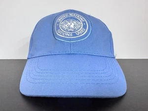 United Nations Hat Cap Strap Back Blue White Peacekeeper Peacekeeping UN Mens - Picture 1 of 9