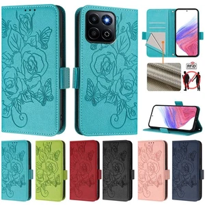 Fashion Flowers Flip Leather Wallet Stand Soft Case Cover For Honor 400 Smart - Picture 1 of 25