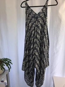 japna Retro Floral Sleeveless  W/Pockets jumpsuit XS Extra Wide Leg Gipsy Boho - Picture 1 of 8