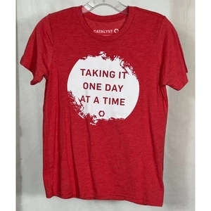 Catalyst Red Motivational Tee Kids L / Adult S “One Day at a Time” Shirt - Picture 1 of 4