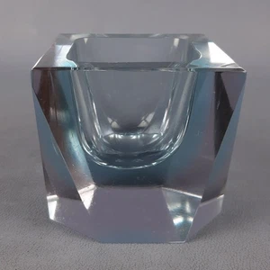 Posacenere Design Cubo Vetro Murano Mandruzzato Sommerso Viola Verde Anni '60 - Imagen 1 de 16
