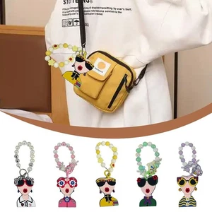 Dopamine Bag Pendant Detachable Phone Lanyard New Round Bead Phone Charm Women - Photo 1 sur 12