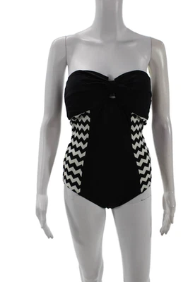 Traje de baño Chevron negro de una pieza Seafolly para mujer talla 12 Foto 1 de 4